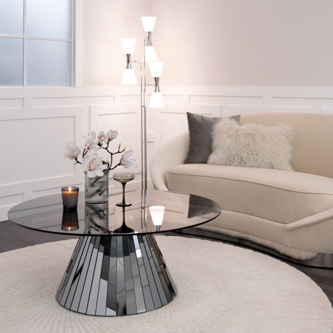 Moderner Spiegelkreis Glas Kaffeetafel für das moderne Wohnzimmer 64x64 0