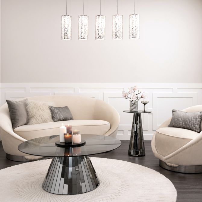 Moderner Spiegelkreis Glas Kaffeetafel für das moderne Wohnzimmer 64x64 1