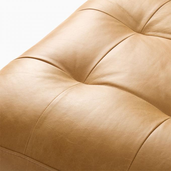 Moderne Samt-Arm-Leder-Sessel-Loungestuhl mit osmanischem Hocker 3