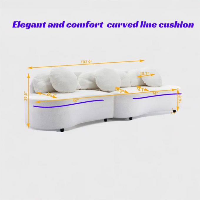 Maßgeschneiderte Schleife Stoff Sofa Weiß Stoff Couch Set Zuhause Luxus 0