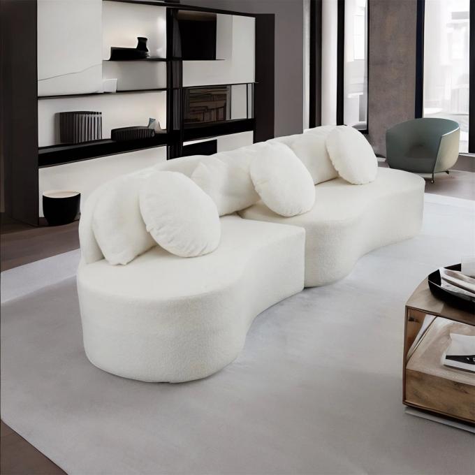 Maßgeschneiderte Schleife Stoff Sofa Weiß Stoff Couch Set Zuhause Luxus 1