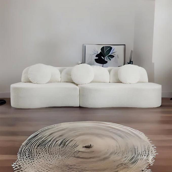 Maßgeschneiderte Schleife Stoff Sofa Weiß Stoff Couch Set Zuhause Luxus 2