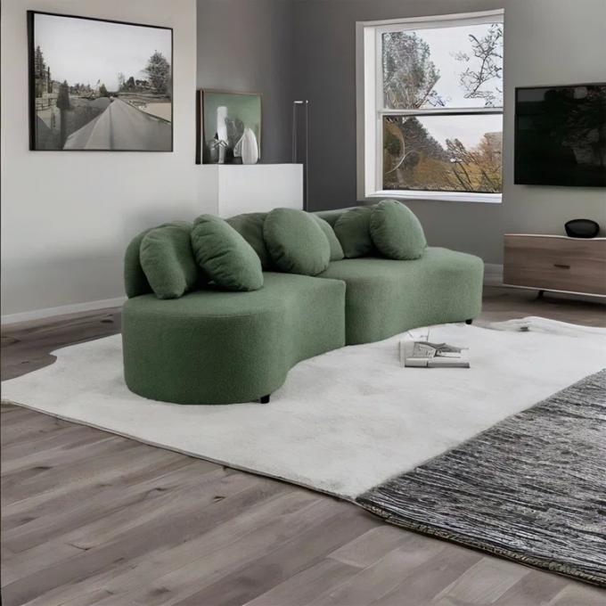 Maßgeschneiderte Schleife Stoff Sofa Weiß Stoff Couch Set Zuhause Luxus 6