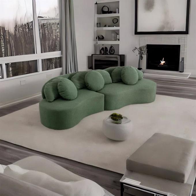 Maßgeschneiderte Schleife Stoff Sofa Weiß Stoff Couch Set Zuhause Luxus 7