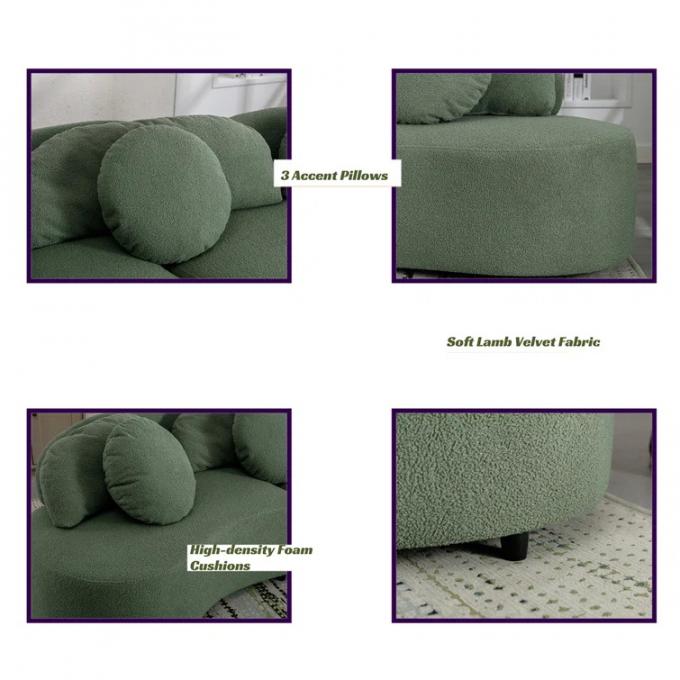 Maßgeschneiderte Schleife Stoff Sofa Weiß Stoff Couch Set Zuhause Luxus 9