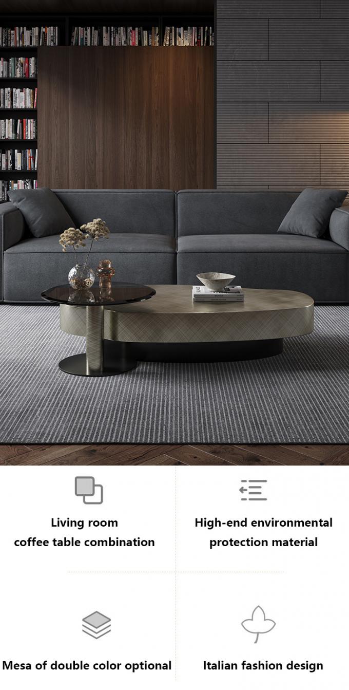 OEM Edelstahl zeitgenössischer runder Couchtisch mit Metallbasis 0