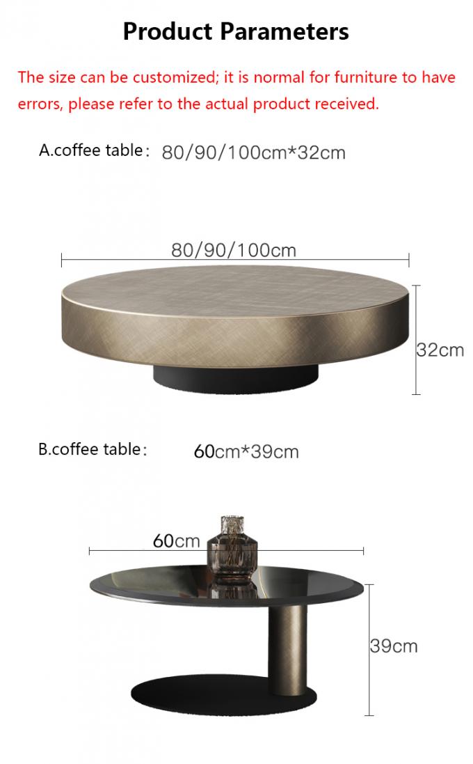 80X32 Edelstahl Kreis Runder Glas Top Kaffeetisch Schwarz Gold Basis 5