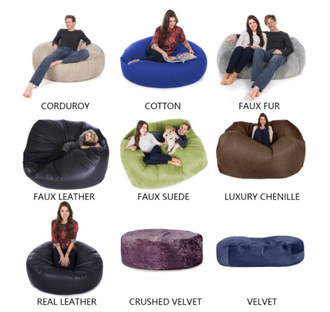 Außen 7Ft Riesen Bohnen Tasche Lounge Chair Weiches False Pelz Stoff EPS Füllung 3