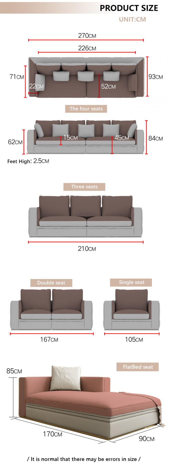 Teakholz Sofa mit 7 Sitzplätzen Modular-Lounge mit Lederpolsterung 8