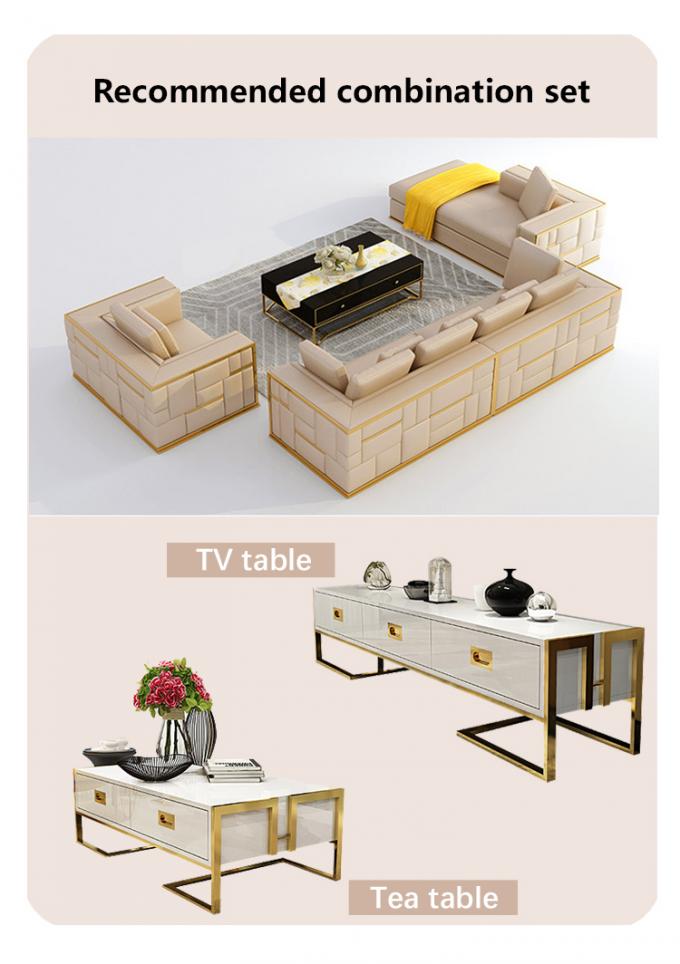 Teakholz Sofa mit 7 Sitzplätzen Modular-Lounge mit Lederpolsterung 9
