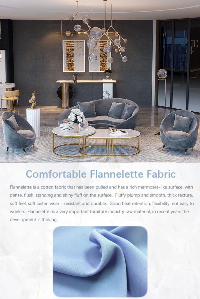 Wohnzimmer Ruhebereich Empfangsstuhl Set mit individueller Größe und Drei-Sitzer-Velvet-Sofa 1