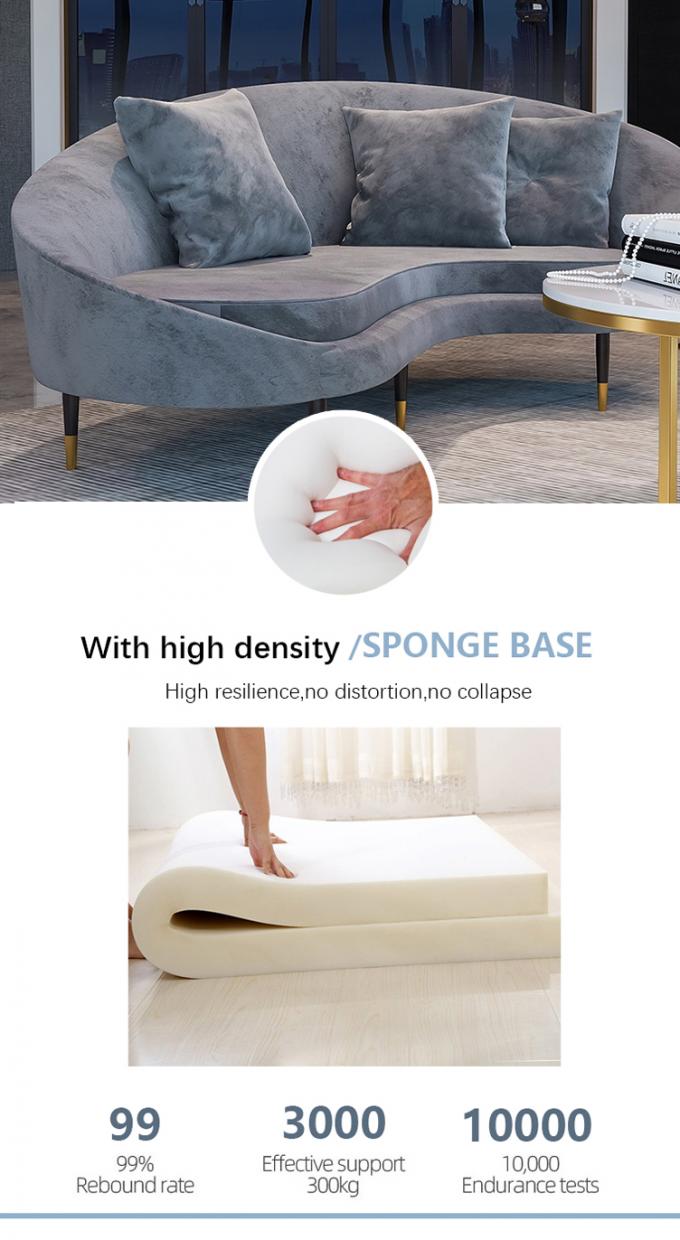 Wohnzimmer Ruhebereich Empfangsstuhl Set mit individueller Größe und Drei-Sitzer-Velvet-Sofa 2