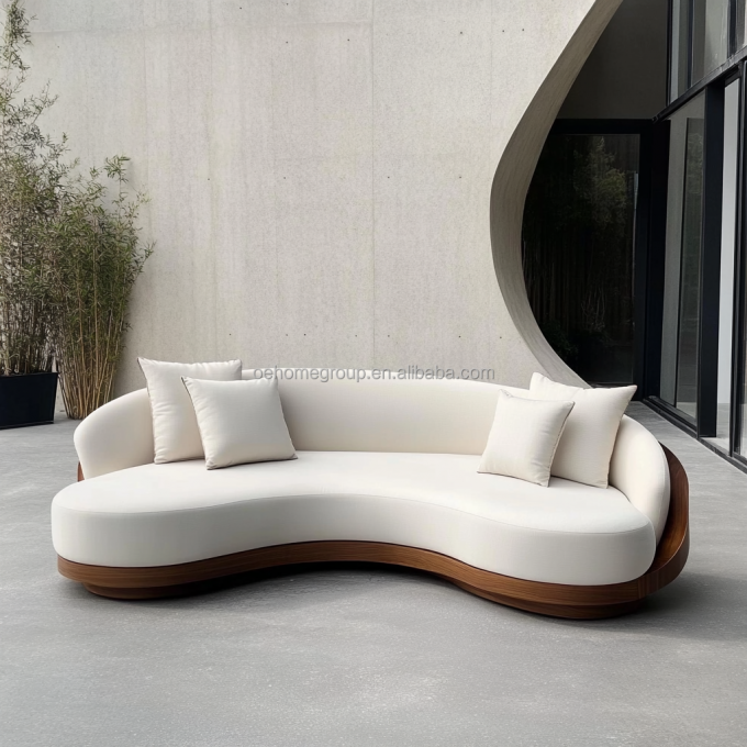 Italienischer Samt-Sofastoff, Freizeitsessel, geschwungenes Sofa-Set, modernes, einzigartiges Wohnzimmer-Sofa für moderne Lounge 1