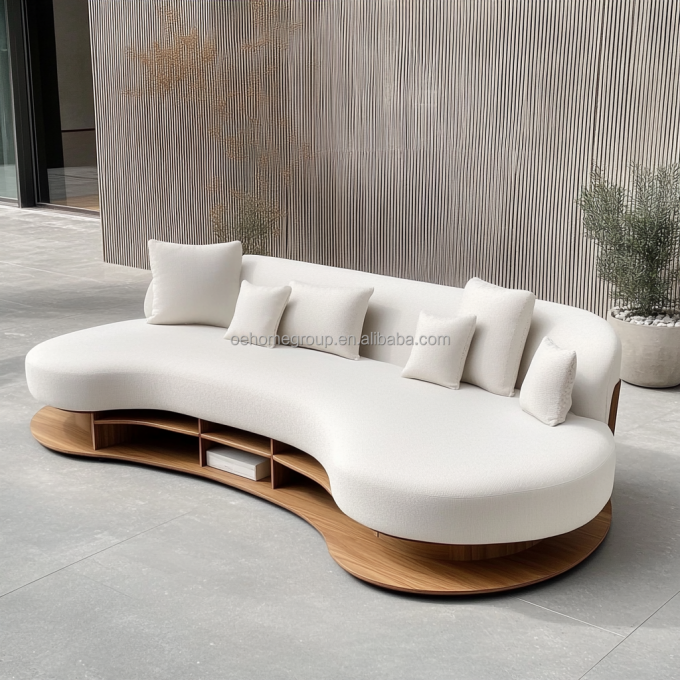 Italienischer Samt-Sofastoff, Freizeitsessel, geschwungenes Sofa-Set, modernes, einzigartiges Wohnzimmer-Sofa für moderne Lounge 3