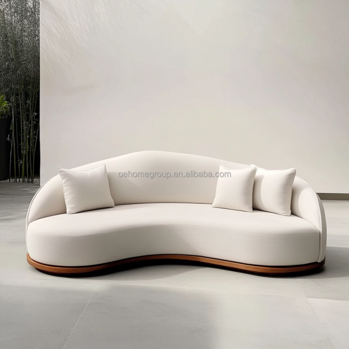 Italienischer Samt-Sofastoff, Freizeitsessel, geschwungenes Sofa-Set, modernes, einzigartiges Wohnzimmer-Sofa für moderne Lounge 5