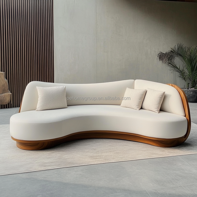 Italienischer Samt-Sofastoff, Freizeitsessel, geschwungenes Sofa-Set, modernes, einzigartiges Wohnzimmer-Sofa für moderne Lounge 6