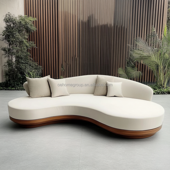 NO Aufblasbare moderne Design-Sektionssofa mit Eck-Stil und gebogenen modularen Samtgewebe 3