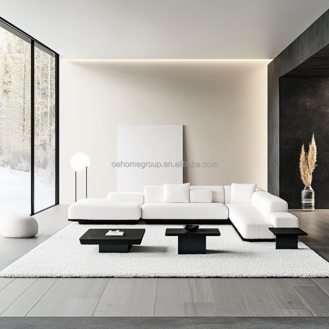 NO Aufblasbare moderne Design-Sektionssofa mit Eck-Stil und gebogenen modularen Samtgewebe 4