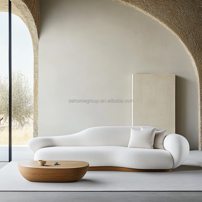 NO Aufblasbare moderne Design-Sektionssofa mit Eck-Stil und gebogenen modularen Samtgewebe 6