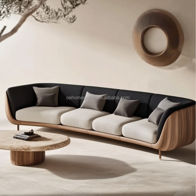 Modernes weißes Sofa mit Massivholzbein perfekt für Wohnzimmermöbel 1