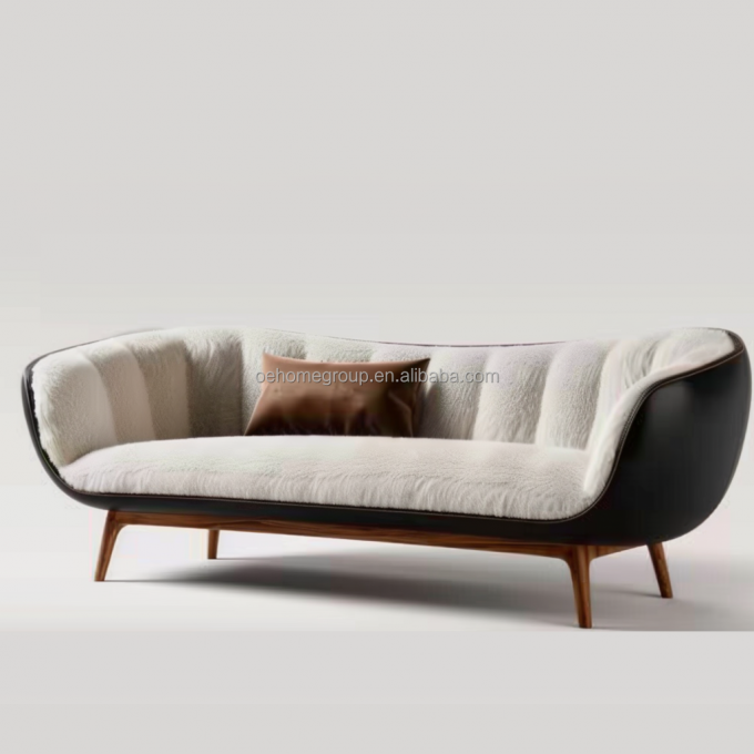 Modernes weißes Sofa mit Massivholzbein perfekt für Wohnzimmermöbel 4