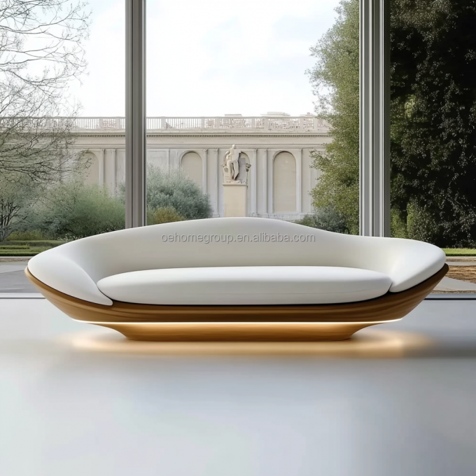 Modernes Design Walnussholz 2 Liegestelle Luxus gebogenes Modulsofa für Hotel Schlafzimmer Möbel und Innenarchitektur 2