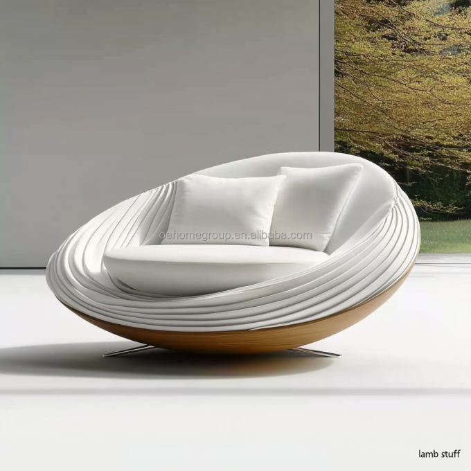 Modernes Design Walnussholz 2 Liegestelle Luxus gebogenes Modulsofa für Hotel Schlafzimmer Möbel und Innenarchitektur 4