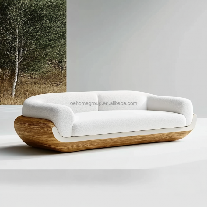 Modernes Design Walnussholz 2 Liegestelle Luxus gebogenes Modulsofa für Hotel Schlafzimmer Möbel und Innenarchitektur 3