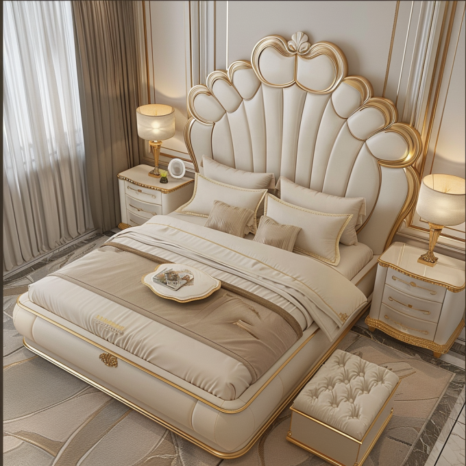 Haus Schlafzimmer Möbel King Size Modernes Design Luxus Doppelbetten mit individuellen Größen 1
