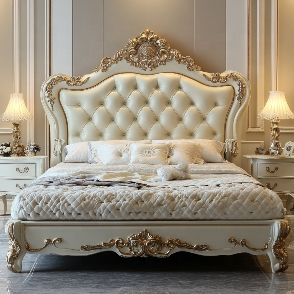 Haus Schlafzimmer Möbel King Size Modernes Design Luxus Doppelbetten mit individuellen Größen 2