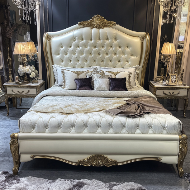 Haus Schlafzimmer Möbel King Size Modernes Design Luxus Doppelbetten mit individuellen Größen 4