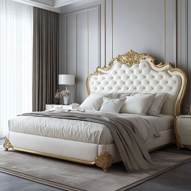 Haus Schlafzimmer Möbel King Size Modernes Design Luxus Doppelbetten mit individuellen Größen 5