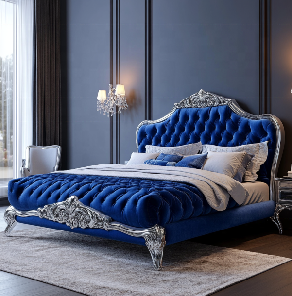 Elegantes klassisches Schlafzimmermöbel-Set mit Kingsize Spiegelkopfteil und modernem MDF-Material 4
