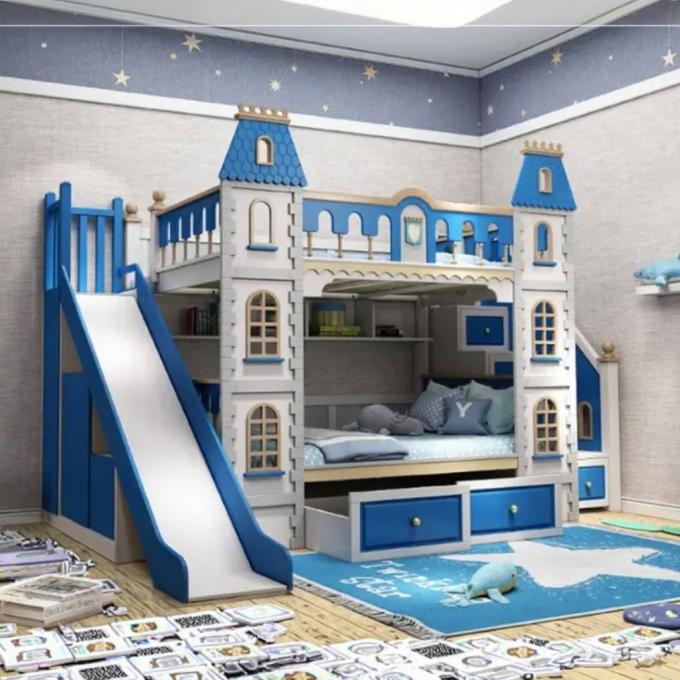 Muss haben Blau Schlafzimmer Möbel Massivholz und MDF Bunk Bett Für Jungen In Blau 4