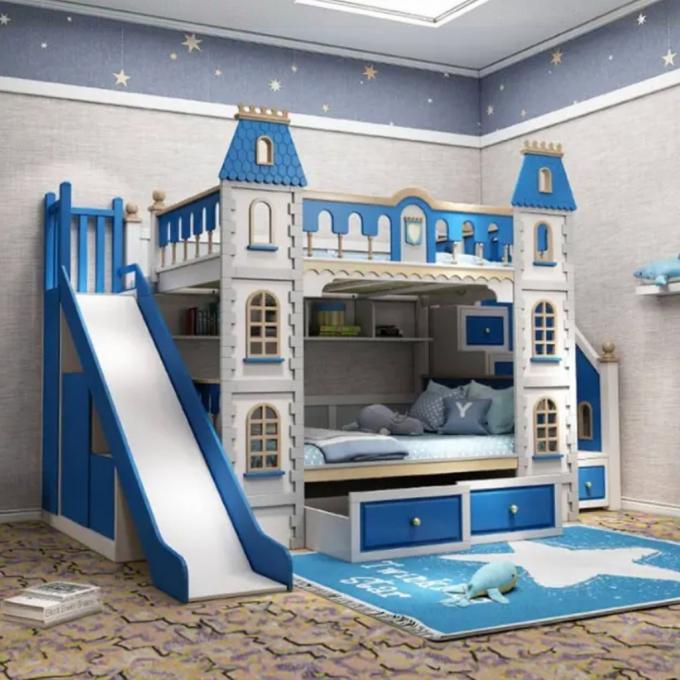Muss haben Blau Schlafzimmer Möbel Massivholz und MDF Bunk Bett Für Jungen In Blau 5