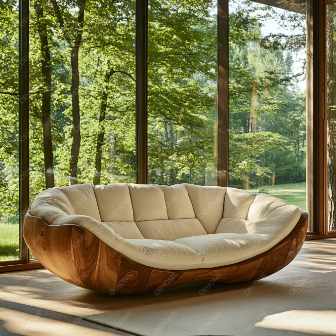 Anpassbares modernes Sofaset mit einfachen Wohnzimmerkunst Holzbeinen und Ecke Funktion, um eine entspannte Atmosphäre zu schaffen 2