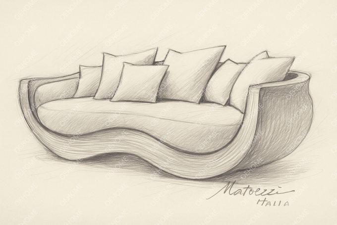 Geschwungene Gartenmöbel Wohnzimmer Holzsofa-Set mit modernem Design und anpassbaren Optionen 1