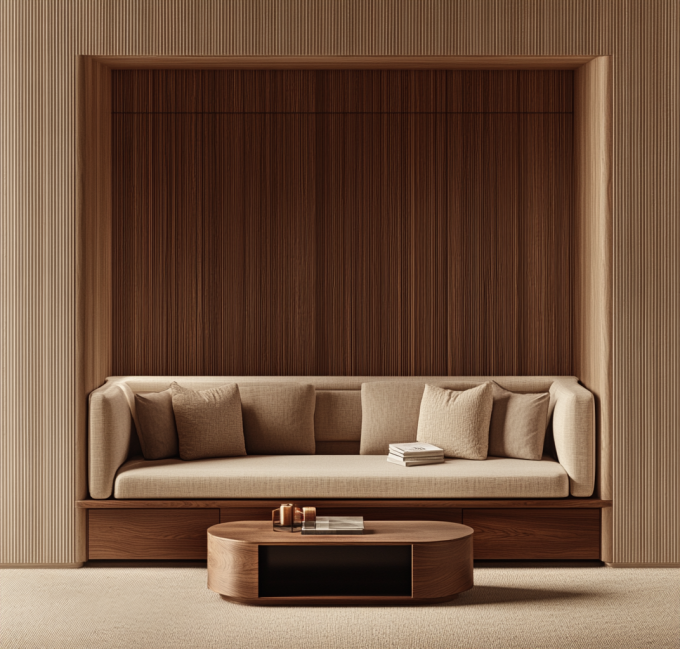 Wohnzimmermöbel italienisches modernes Ledersofa mit elegantes europäisches Holzdesign und Schwammfüllung 3