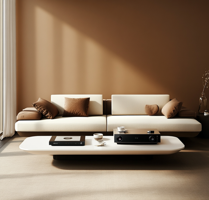 Wohnzimmermöbel italienisches modernes Ledersofa mit elegantes europäisches Holzdesign und Schwammfüllung 6