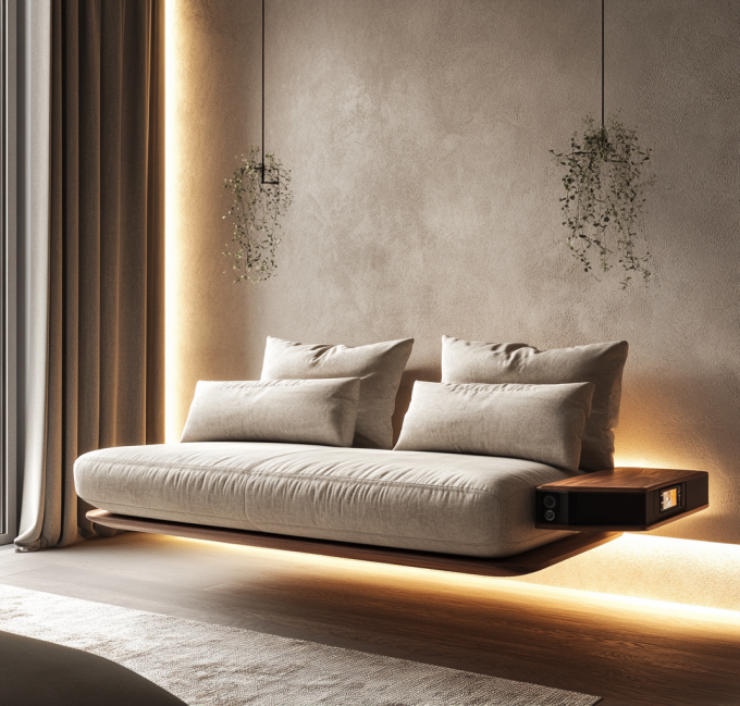 Wohnzimmermöbel italienisches modernes Ledersofa mit elegantes europäisches Holzdesign und Schwammfüllung 7
