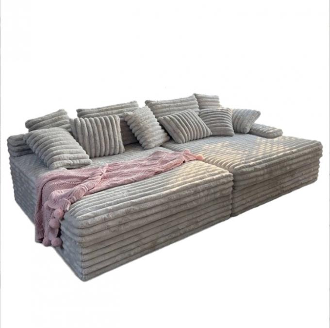 Modernes Cord-Stoff Chaise Lounge Loveseat Sofa Set Tür-zu-Tür Kino Schläfer für modernes Wohnzimmer 3