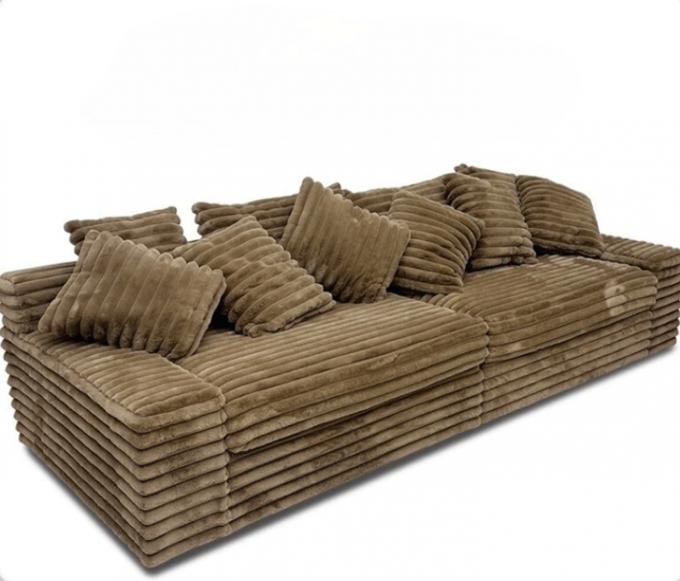 Modernes Cord-Stoff Chaise Lounge Loveseat Sofa Set Tür-zu-Tür Kino Schläfer für modernes Wohnzimmer 5