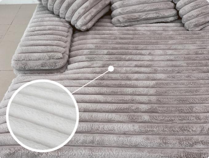 Modernes Cord-Stoff Chaise Lounge Loveseat Sofa Set Tür-zu-Tür Kino Schläfer für modernes Wohnzimmer 6