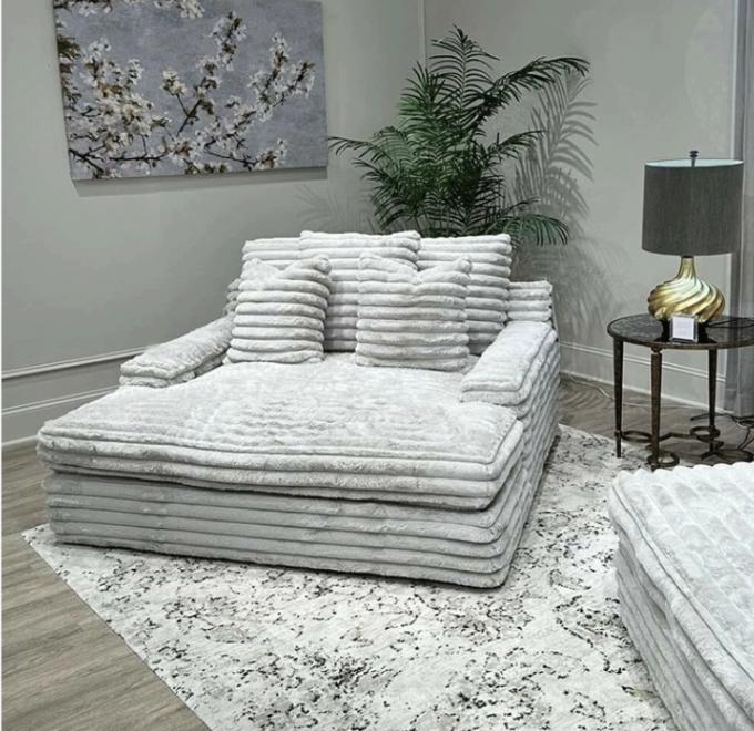 Modernes Cord-Stoff Chaise Lounge Loveseat Sofa Set Tür-zu-Tür Kino Schläfer für modernes Wohnzimmer 9