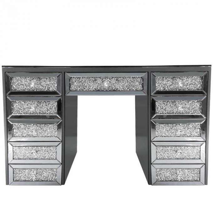 Modernes Design Eiche Make-up Tisch mit beleuchteten Spiegel Schrank 3