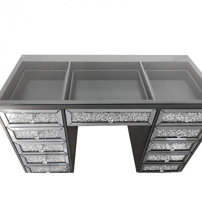 Modernes Design Eiche Make-up Tisch mit beleuchteten Spiegel Schrank 4