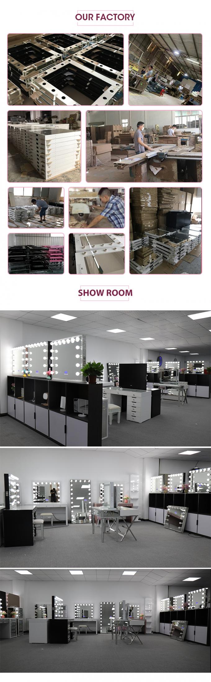Modernes Design Eiche Make-up Tisch mit beleuchteten Spiegel Schrank 26