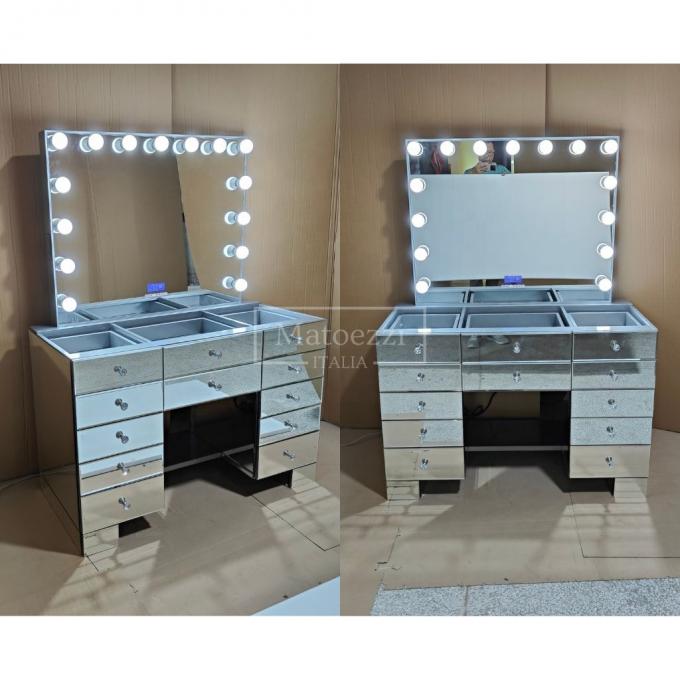 Holz Make-up Vanity Dressing Table Set mit Schublade und Spiegel in maßgeschneiderter Farbe Holz 5