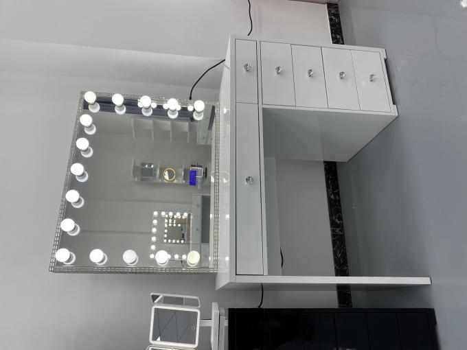 Y Verpackung Moderne Garderobe Tisch Mit Licht Spiegel Schlafzimmer Edelstück Garderobe Make-up Schreibtisch Led Spiegel Set Schubladen Garderobe 9