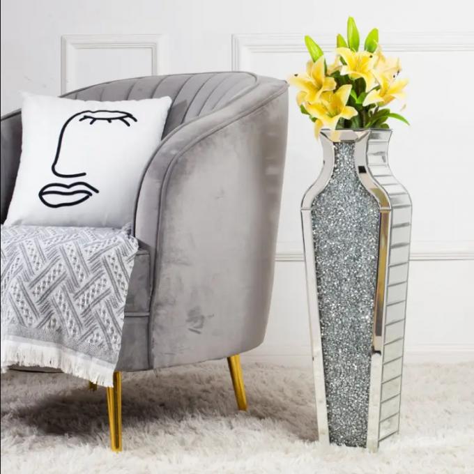 Holzgespiegeltes Diamant-Massivholzrahmen-Aufbewahrungs-Modernes Luxus-Kingsize-Schlafzimmer-Set für Zuhause Villa Schlafzimmer Wohnzimmer 7